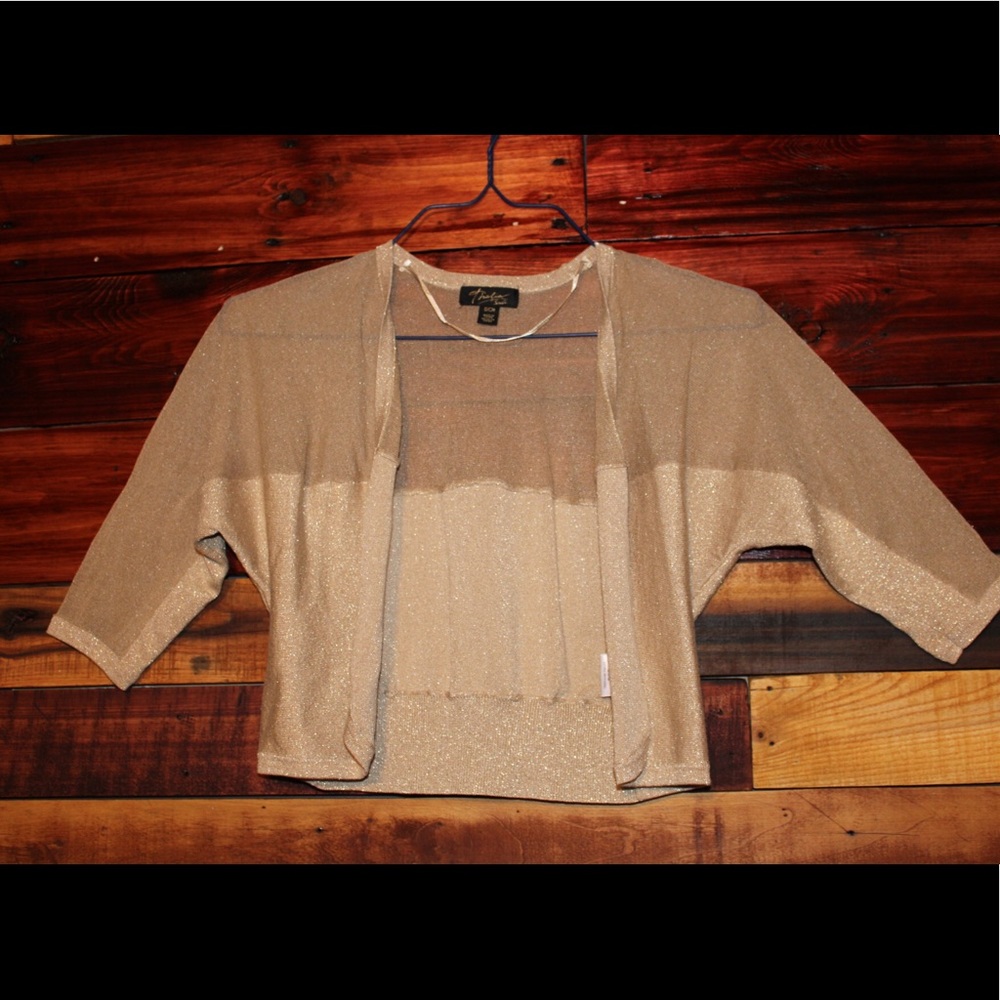 Gold Cropped Cardigan